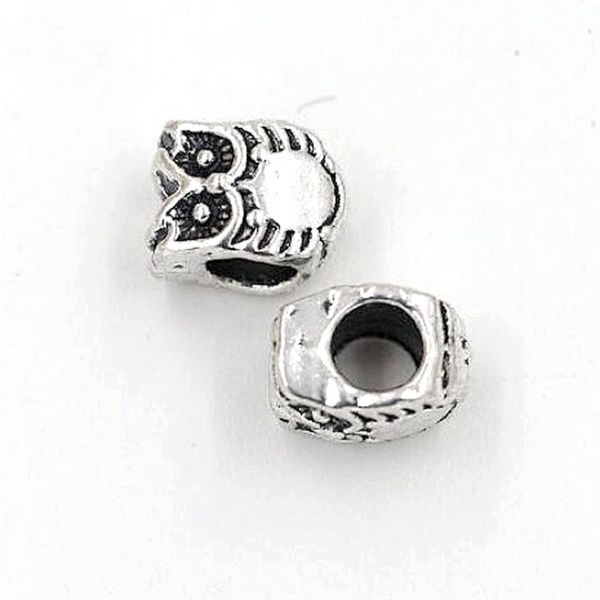 100pcs antique silver zinc alloy owl large hole spacer bead fit european beads bracelet 7.8x10mm, Bronze;silver
100pcs antique silver zinc alloy owl large hole spacer bead fit european beads bracelet 7.8x10mm, Bronze;silver