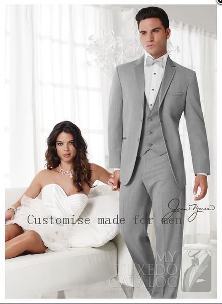 wholesale- 2016 custom design slim fit light gray two buttons notch lapel groom tuxedos men suits for wedding groomsman suits 4 pieces, White;black
wholesale- 2016 custom design slim fit light gray two buttons notch lapel groom tuxedos men suits for wedding groomsman suits 4 pieces, White;black