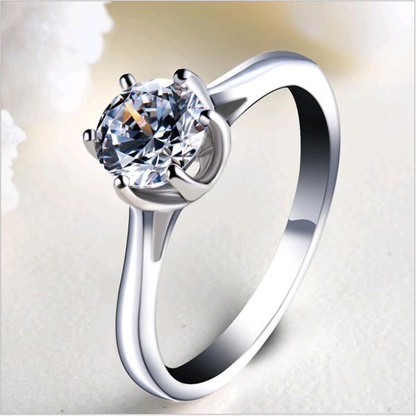 6mm 7mm simulation diamond solid 925 sterling silver women rings white gold plate for wedding engagement gift, Golden;silver 
6mm 7mm simulation diamond solid 925 sterling silver women rings white gold plate for wedding engagement gift, Golden;silver