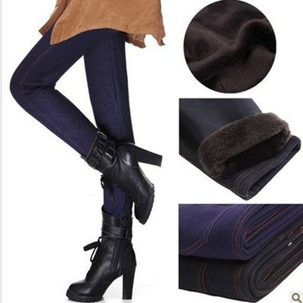 women imitation leggings denim autumn winter plus velvet thick plus size xxxl cotton trousers high elastic waist women's pants, Blue
women imitation leggings denim autumn winter plus velvet thick plus size xxxl cotton trousers high elastic waist women's pants, Blue