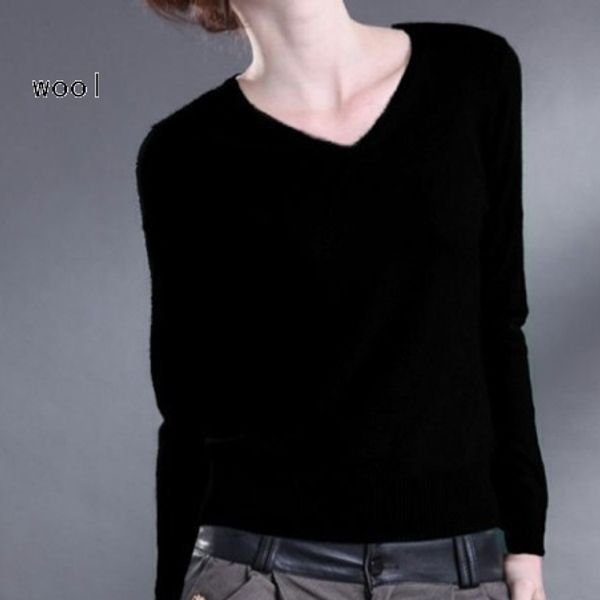 wholesale-2015 new women's v-neck cashmere sweater genuine solid special shirt slim sweater ing, White;black
wholesale-2015 new women's v-neck cashmere sweater genuine solid special shirt slim sweater ing, White;black