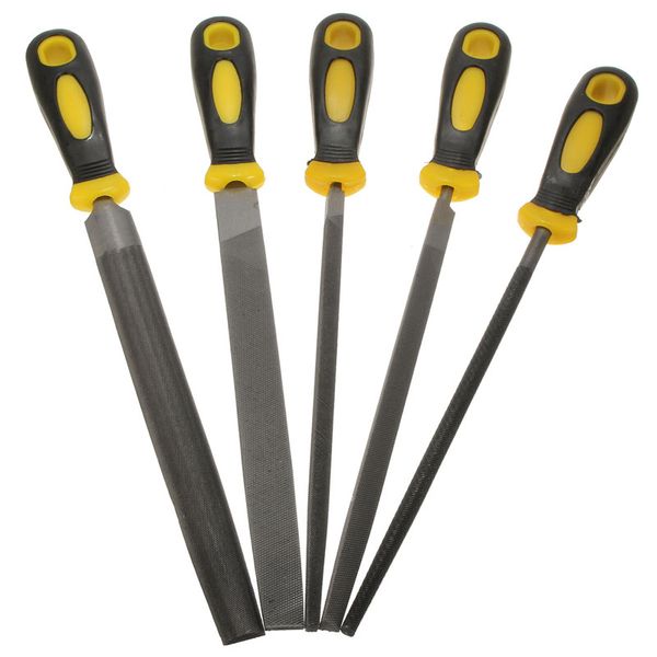 5pcs 200mm engineer metal file set soft grip assorted rasp tool