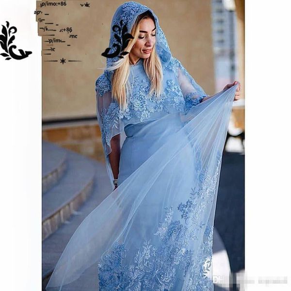 elegant muslim dust blue evening dresses 2021 lace appliques with beads mermaid women formal turkish bridal gowns with hat custom made, Black;red
elegant muslim dust blue evening dresses 2021 lace appliques with beads mermaid women formal turkish bridal gowns with hat custom made, Black;red