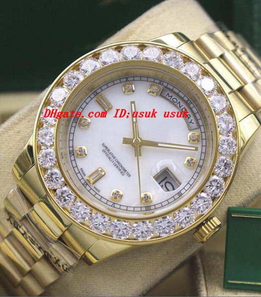 luxury watches 41mm 18k yellow gold bigger diamond dial & bezel watch automatic fashion brand mens watch wristwatch, Slivery;brown
luxury watches 41mm 18k yellow gold bigger diamond dial & bezel watch automatic fashion brand mens watch wristwatch, Slivery;brown