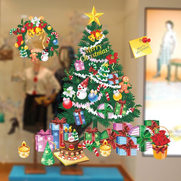 new fashion christmas tree santa claus gift wall stickers removable christmas day home party decoration ing 
new fashion christmas tree santa claus gift wall stickers removable christmas day home party decoration ing