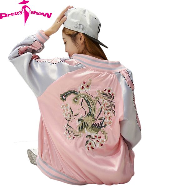 wholesale- pink black women bomber jackets 2017 spring stain embroidered women basic coats casual jaqueta feminina coat long sleeve casacos, Black;brown
wholesale- pink black women bomber jackets 2017 spring stain embroidered women basic coats casual jaqueta feminina coat long sleeve casacos, Black;brown