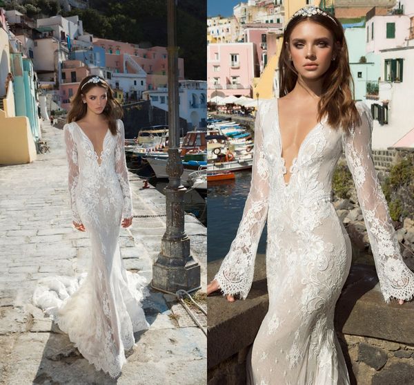 long sleeve elegant mermaid dresses deep v neck applique lace formal wear count train bridal gown 2022 wedding dress, White
long sleeve elegant mermaid dresses deep v neck applique lace formal wear count train bridal gown 2022 wedding dress, White