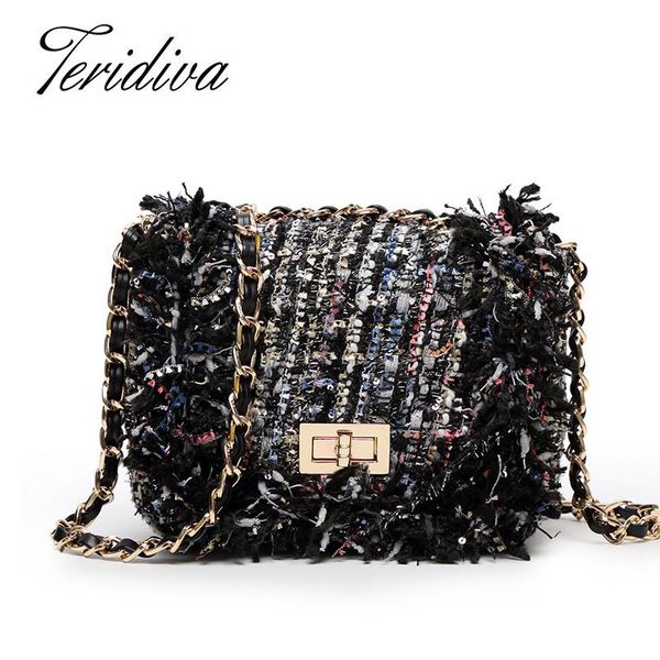 wholesale- teridiva designer cross body bag for women plaid chain bag small crossbody bags with chain ladies handbags womens shoulder bags
wholesale- teridiva designer cross body bag for women plaid chain bag small crossbody bags with chain ladies handbags womens shoulder bags