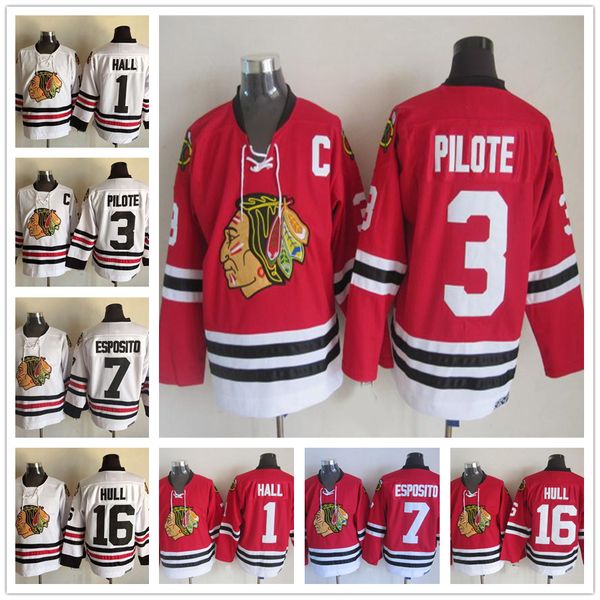 Mens Chicago Blackhawks Hockey Jerseys 3 Pierre Pilote 1 Glenn Hall 7 Phil Esposito 16 Brett Hull Vintage Red White Hockey Jersey
Mens Chicago Blackhawks Hockey Jerseys 3 Pierre Pilote 1 Glenn Hall 7 Phil Esposito 16 Brett Hull Vintage Red White Hockey Jersey
