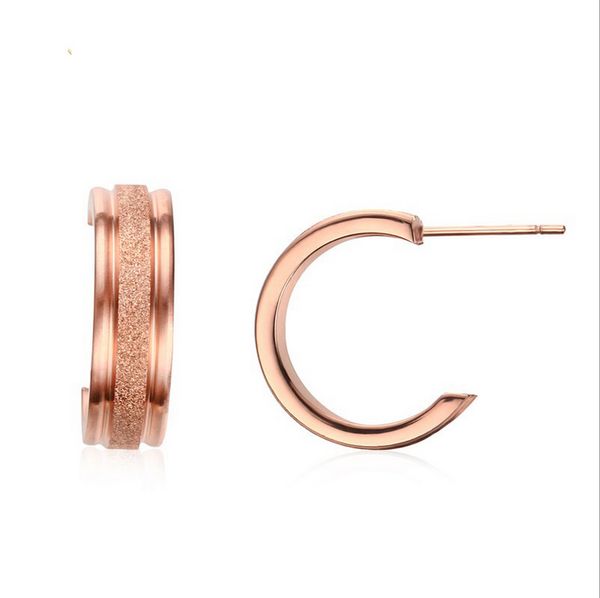 woman rose gold plated matt earring hoop earrings for female ear jewelry es-128, Golden;silver
woman rose gold plated matt earring hoop earrings for female ear jewelry es-128, Golden;silver