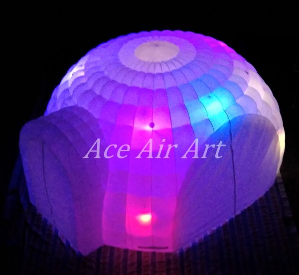 Image of Customized Made In China Inflatable LED Igloo Dome Tent With 4 Entrances And 4 Doors Curtains For Rooftop