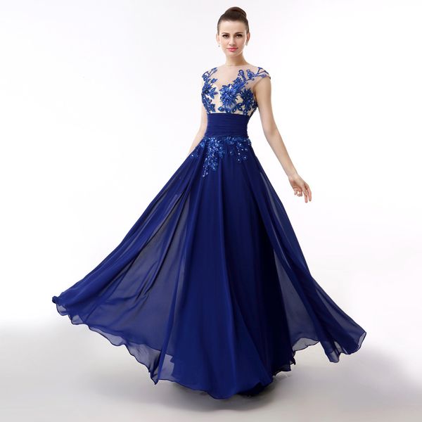 bateau neck long chiffon a line bridesmaid dress with appliques royal blue 2017 elegant evening dress, White;pink
bateau neck long chiffon a line bridesmaid dress with appliques royal blue 2017 elegant evening dress, White;pink