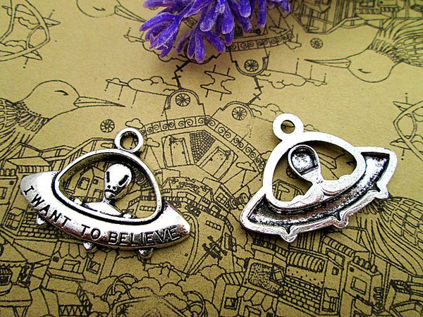 45pcs-- alien ufo charms antique tibetan silver i want to believe charms pendants ,diy supplies 31x24mm, Bronze;silver
45pcs-- alien ufo charms antique tibetan silver i want to believe charms pendants ,diy supplies 31x24mm, Bronze;silver