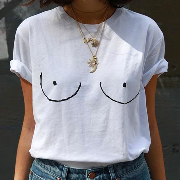 wholesale- nicemix brand new 2016 summer tumblr t-shirt women tees printed funny titties boobs boobies tshirt femme camisetas mujer, White
wholesale- nicemix brand new 2016 summer tumblr t-shirt women tees printed funny titties boobs boobies tshirt femme camisetas mujer, White
