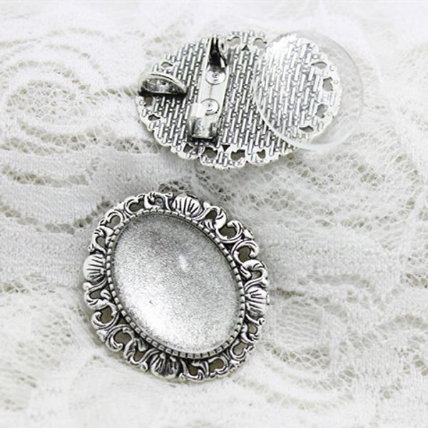 Sweet Bell 6set Antique silver Fit 18*25mm Filigree Brooch oval Cabochon Brooch + Pendant Setting Clear Glass Cabochons D0663
Sweet Bell 6set Antique silver Fit 18*25mm Filigree Brooch oval Cabochon Brooch + Pendant Setting Clear Glass Cabochons D0663