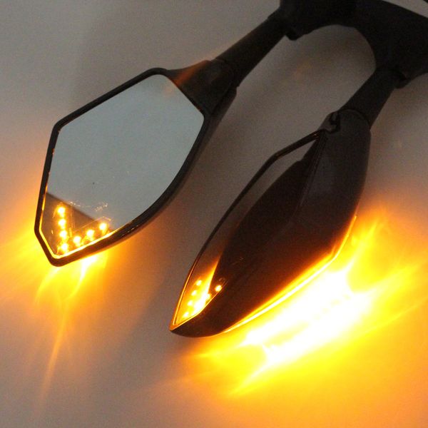 Black Motorcycle LED Turn Signals Rearview Sport Bike Mirrors for HONDA for SUZUKI for KAWASAKI YAMAHA Triumph Ducati MOT_50R
Black Motorcycle LED Turn Signals Rearview Sport Bike Mirrors for HONDA for SUZUKI for KAWASAKI YAMAHA Triumph Ducati MOT_50R