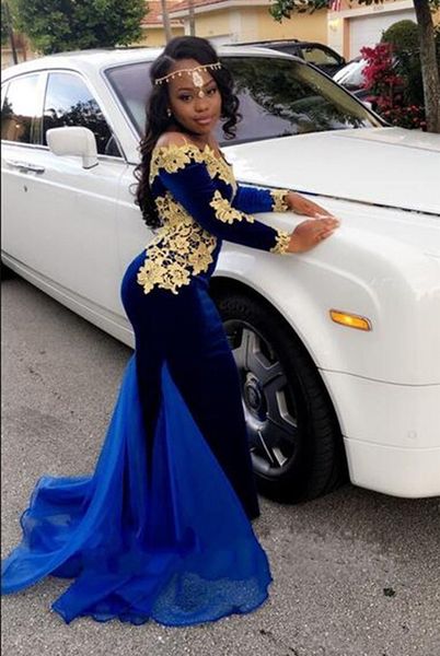 royal blue and gold velvet evening dresses mermaid style long sleeve off-the-shoulder special occasion vestido de festa 2019 e210, Black;red
royal blue and gold velvet evening dresses mermaid style long sleeve off-the-shoulder special occasion vestido de festa 2019 e210, Black;red