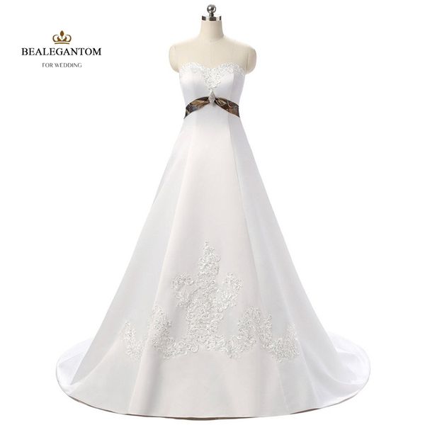 2017 camo appliques beaded ball gown long camouflage wedding dresses satin lace up wedding party dress bridal gowns, White
2017 camo appliques beaded ball gown long camouflage wedding dresses satin lace up wedding party dress bridal gowns, White