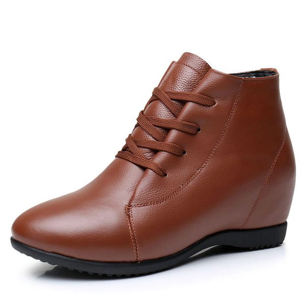 size 33-43 women shoes woman genuine leather wedges boots height increasing ankle boots women boots, Black
size 33-43 women shoes woman genuine leather wedges boots height increasing ankle boots women boots, Black