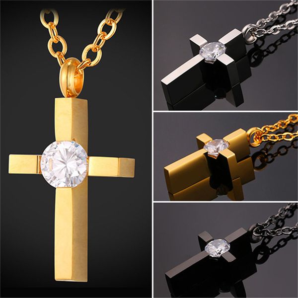 quality stainless steel cross pendant necklace with clear cubic zirconia 18k real gold plated jewelry for women men, Silver
quality stainless steel cross pendant necklace with clear cubic zirconia 18k real gold plated jewelry for women men, Silver
