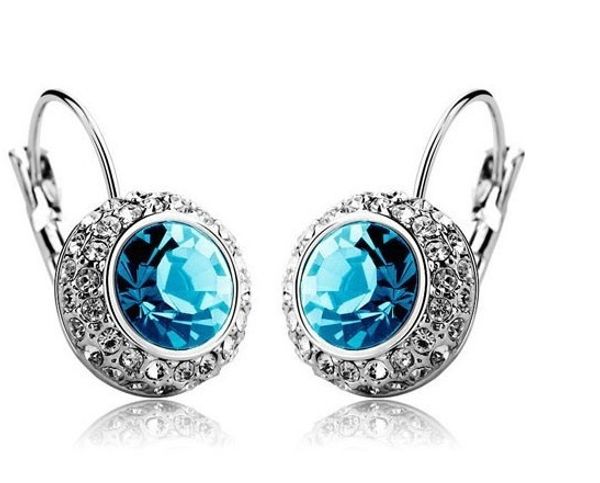 Wholesale Price 18k White Gold Plated Swarovski Crystal Round Women Earrings Rhinestone Dangle Earrings Factory Price 10 Colors 
Wholesale Price 18k White Gold Plated Swarovski Crystal Round Women Earrings Rhinestone Dangle Earrings Factory Price 10 Colors