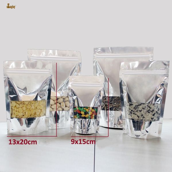 gift bags 100pcs lot 4sizes clear windowed aluminum foil stand up zip lock bag self seal zipper food storage retail packaging pouch
gift bags 100pcs lot 4sizes clear windowed aluminum foil stand up zip lock bag self seal zipper food storage retail packaging pouch