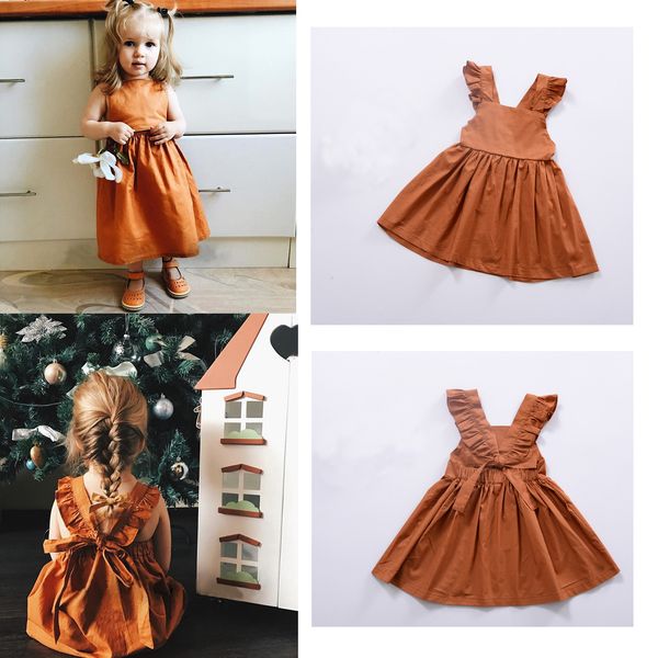 little girl fashion 2021 backless dress brown knee length toddler girl dresses cotton summer casual day dresss 17031402, Red;yellow
little girl fashion 2021 backless dress brown knee length toddler girl dresses cotton summer casual day dresss 17031402, Red;yellow