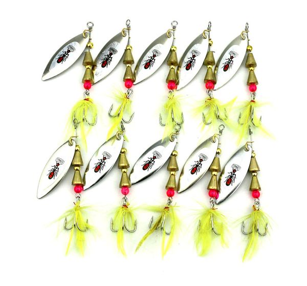 new spoons spinner freshwater fishing lure 4.3cm 6g metal vib blades sequins rotate spinnerbaits with yellow feather hooks
new spoons spinner freshwater fishing lure 4.3cm 6g metal vib blades sequins rotate spinnerbaits with yellow feather hooks