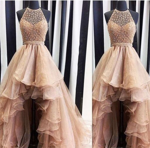 2017 high low gold prom dresses real p weddings gowns halter beaded puffy formal beach special occasion party dress custom made, Black
2017 high low gold prom dresses real p weddings gowns halter beaded puffy formal beach special occasion party dress custom made, Black