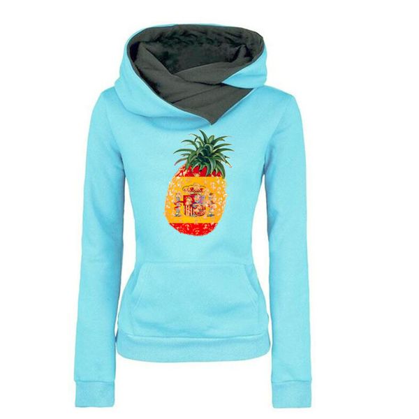 2017 new women autumn winter pineapple spain print fashion female lapel hoodie, Black
2017 new women autumn winter pineapple spain print fashion female lapel hoodie, Black