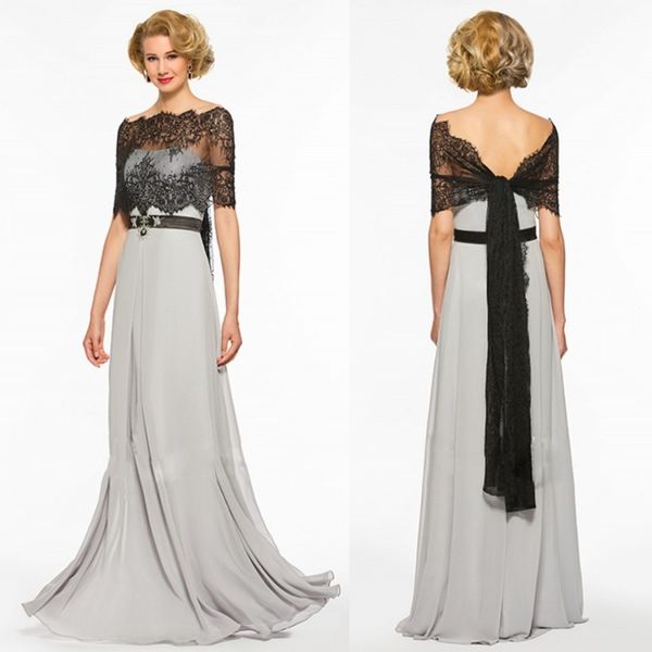 silver grey mother of the groom dresses with capes sweep train sash beading applique lace shawl long dress mother of the bride gowns, Black;red
silver grey mother of the groom dresses with capes sweep train sash beading applique lace shawl long dress mother of the bride gowns, Black;red