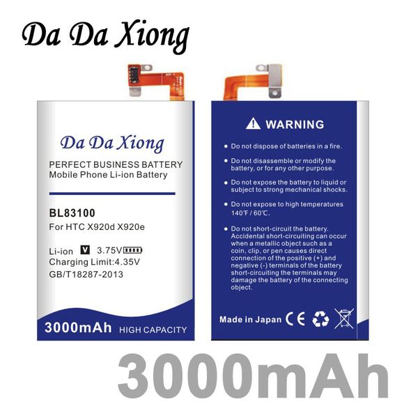 Da Da Xiong 3000mAh BL83100 аккумулятор телефона для HTC x920e x920d бабочка дроид ДНК Htl21 Deluxe DLX один
Da Da Xiong 3000mAh BL83100 аккумулятор телефона для HTC x920e x920d бабочка дроид ДНК Htl21 Deluxe DLX один