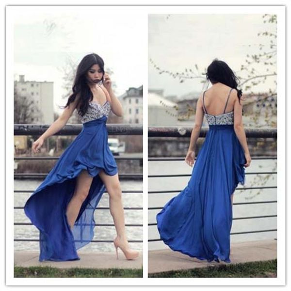 new arrival prom party dress spaghetti strap formal dress crystal chiffon evening dress hi-lo party gown, Black
new arrival prom party dress spaghetti strap formal dress crystal chiffon evening dress hi-lo party gown, Black
