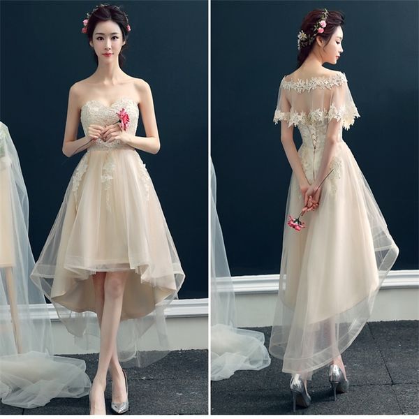 new evening dresses with jacket elegant bride gown short front long back ball prom party homecoming/graduation formal dress, Black;red
new evening dresses with jacket elegant bride gown short front long back ball prom party homecoming/graduation formal dress, Black;red