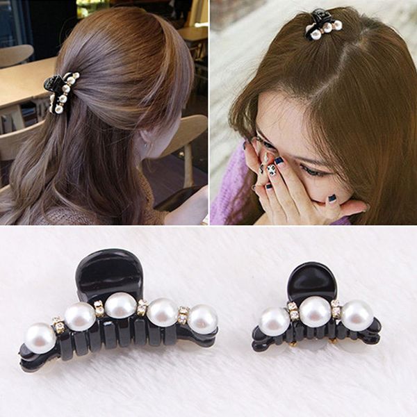 girls elegant black hair claw clip crystal pearl plastic hair accessories new #t701, Black;brown
girls elegant black hair claw clip crystal pearl plastic hair accessories new #t701, Black;brown