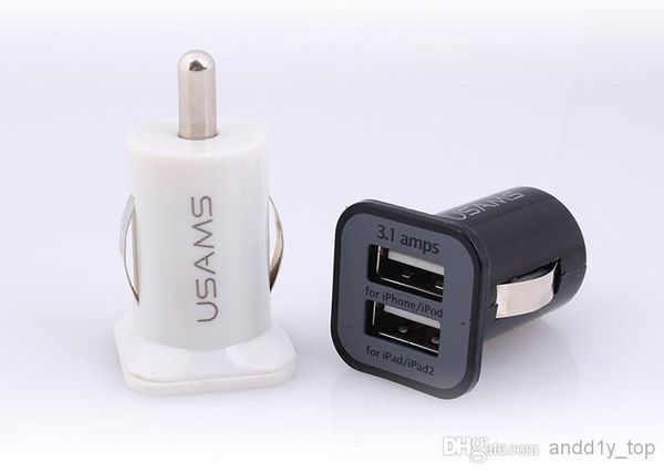 100pcs usams 3.1a dual usb car 2 port charger 5v 3100mah double plug chargers adapter for iphone samsung cell phone
100pcs usams 3.1a dual usb car 2 port charger 5v 3100mah double plug chargers adapter for iphone samsung cell phone