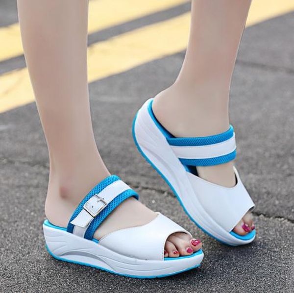 female summer new sandals sports and leisure thick soles sandals, Black