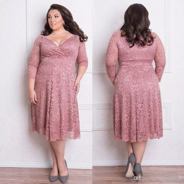 stunning plus size lace formal dresses with long sleeves v neck knee length evening gowns a-line short prom dress, Black
stunning plus size lace formal dresses with long sleeves v neck knee length evening gowns a-line short prom dress, Black