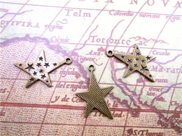 45pcs--star charms, antique bronze star charm pendants 32x21mm, Bronze;silver
45pcs--star charms, antique bronze star charm pendants 32x21mm, Bronze;silver