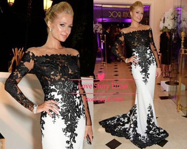 Elegant Evening Dress Custom Made Mermaid With Long Sleeves Prom Gowns Sweep Train Lace Black And White Formal Dresses Party Gowns
Elegant Evening Dress Custom Made Mermaid With Long Sleeves Prom Gowns Sweep Train Lace Black And White Formal Dresses Party Gowns