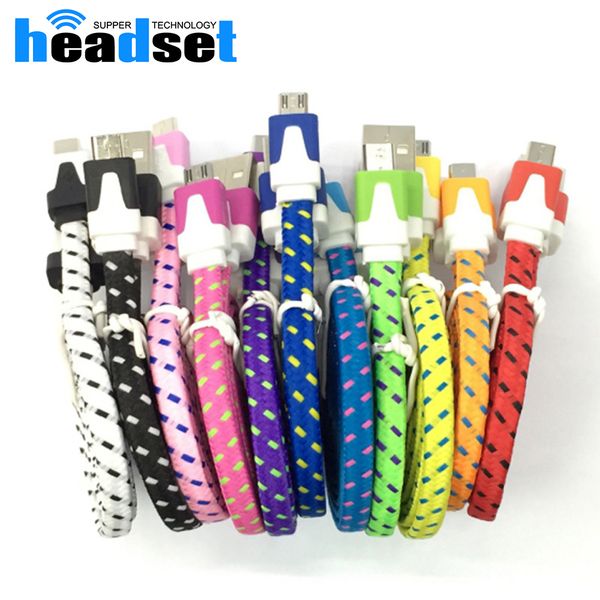 Charger cable 1m 2m 3m flat noodle nylon fabric braided micro u b charging data ync cord for am ung
Charger cable 1m 2m 3m flat noodle nylon fabric braided micro u b charging data ync cord for am ung