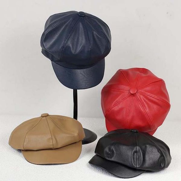 wholesale-2015 women black pu leather hat male women's octagonal cap beret pu baseball cap winter faux leather femme beret hats, Blue;gray
wholesale-2015 women black pu leather hat male women's octagonal cap beret pu baseball cap winter faux leather femme beret hats, Blue;gray