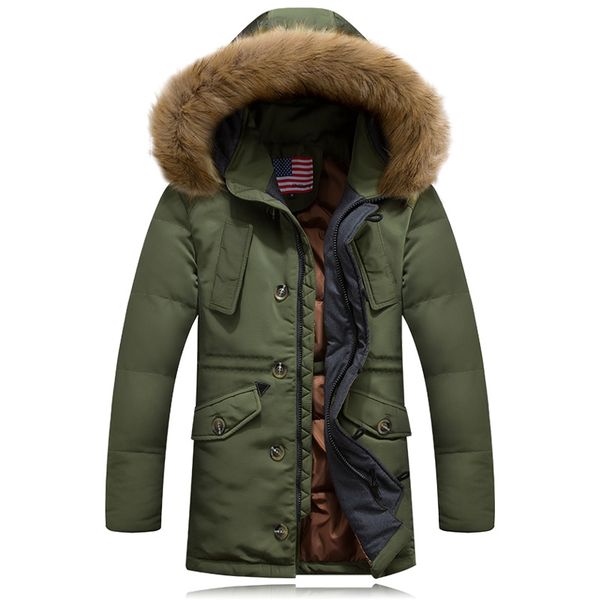 wholesale- 2016 winter jacket men 90% white duck down jacket plus size male slim parka medium-long thickening outerwear vintage jacket coat, Black
wholesale- 2016 winter jacket men 90% white duck down jacket plus size male slim parka medium-long thickening outerwear vintage jacket coat, Black