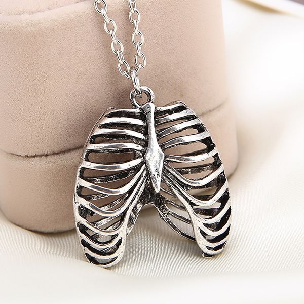 wholesale- anatomy anatomical human rib cage body chest necklace skeleton pendant new fashion vintage retro jewelry for men wholesale, Silver
wholesale- anatomy anatomical human rib cage body chest necklace skeleton pendant new fashion vintage retro jewelry for men wholesale, Silver