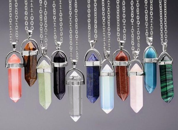 natural stone bullet shape pendant necklaces stainless steel / leather chains hexagonal prism christian cross crystal jewelry ing, Silver
natural stone bullet shape pendant necklaces stainless steel / leather chains hexagonal prism christian cross crystal jewelry ing, Silver