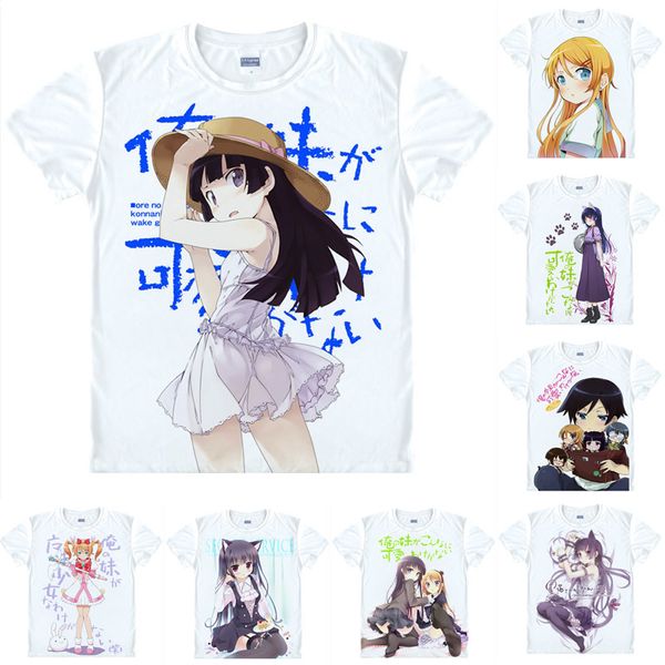 anime shirt oreimo ore no imoto t-shirts short kirino kosaka kyosuke ruri goko, kuroneko, black cat cosplay motivs hentai shirts, White;black 
anime shirt oreimo ore no imoto t-shirts short kirino kosaka kyosuke ruri goko, kuroneko, black cat cosplay motivs hentai shirts, White;black