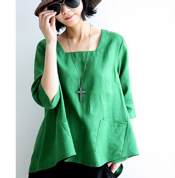 2016 summer women cotton linen tshirts loose plus size folk style retro art short sleeve designs casual linen shirts solid, White
2016 summer women cotton linen tshirts loose plus size folk style retro art short sleeve designs casual linen shirts solid, White