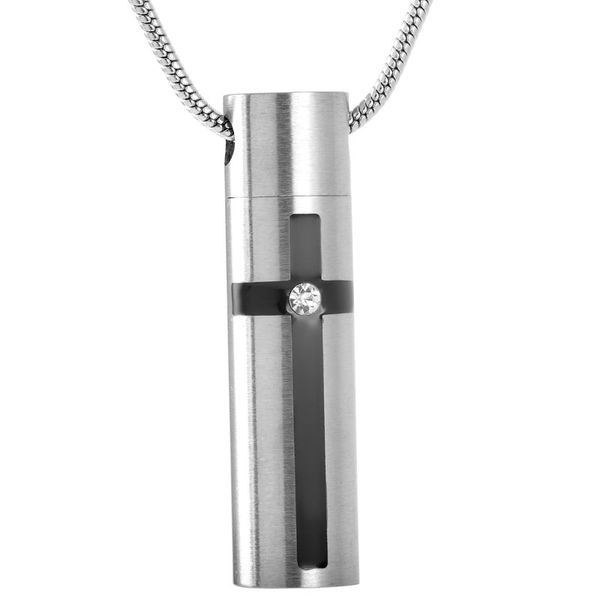 ijd9160 cylinder stainless steel cremation pendant necklace cross engraved crystal ashes keepsake urn necklace, Silver
ijd9160 cylinder stainless steel cremation pendant necklace cross engraved crystal ashes keepsake urn necklace, Silver