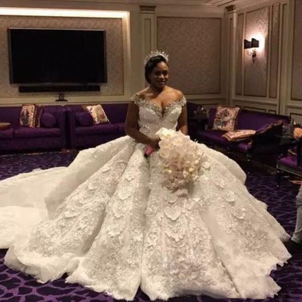 plus size off shoulder wedding dresses crystals beaded lace ball gown sheer back bridal gowns south african wedding vestidos, White
plus size off shoulder wedding dresses crystals beaded lace ball gown sheer back bridal gowns south african wedding vestidos, White