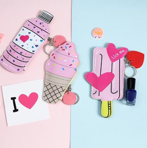 wholesale cartoon women coin purses and handbags cute icecream bottle leather pouch kawaii children wallet small bag for keys carteira, White
wholesale cartoon women coin purses and handbags cute icecream bottle leather pouch kawaii children wallet small bag for keys carteira, White